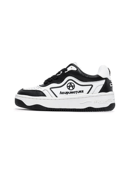Black White Logo Skate Sneakers
