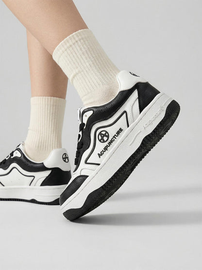 Black White Logo Skate Sneakers