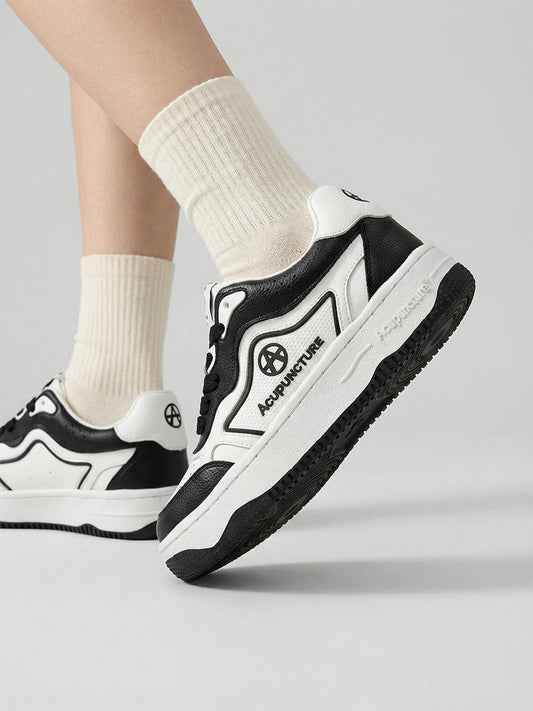 Black White Logo Skate Sneakers
