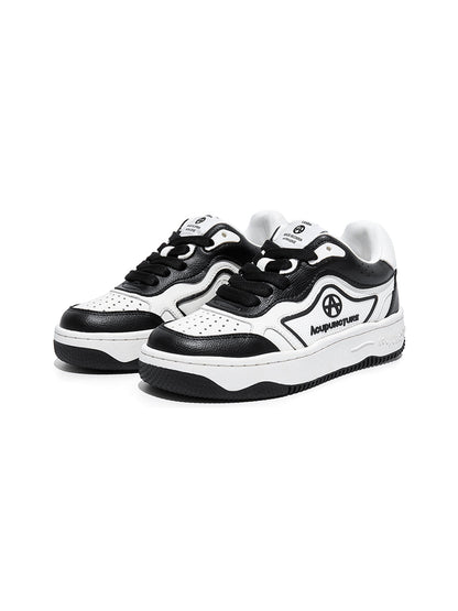 Black White Logo Skate Sneakers
