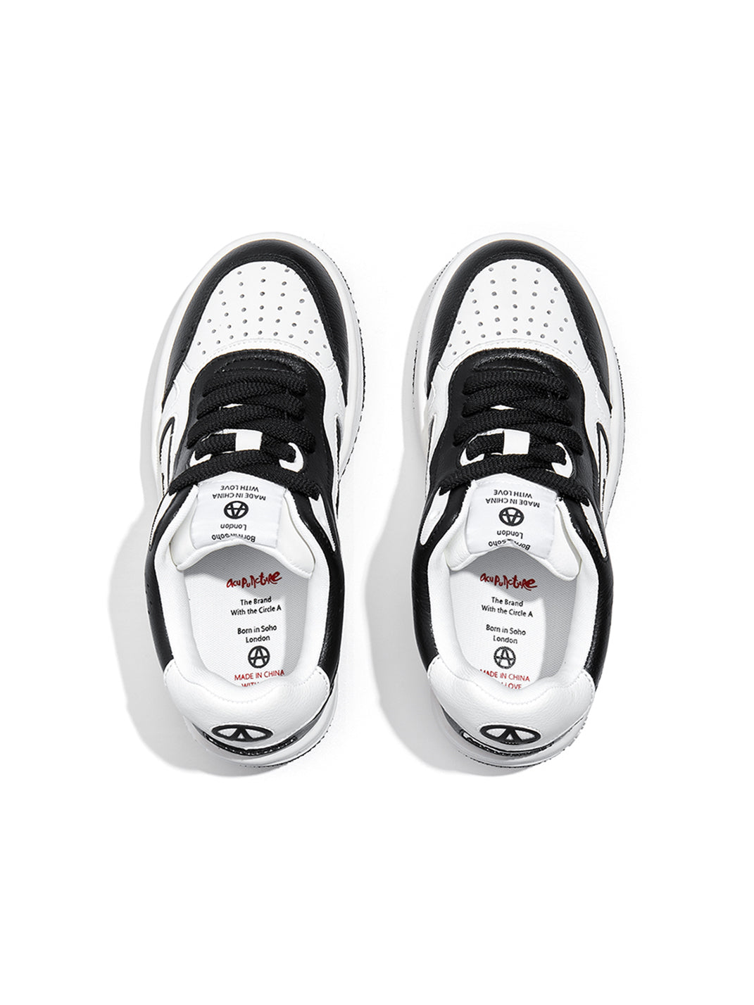 Black White Logo Skate Sneakers