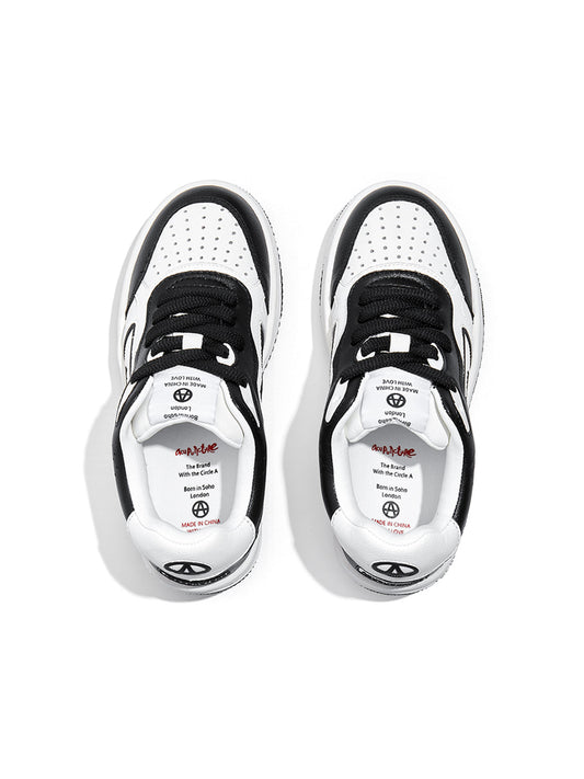Black White Logo Skate Sneakers
