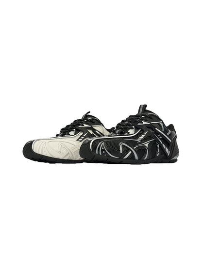 Black Yin-Yang Tech Runner Sneakers