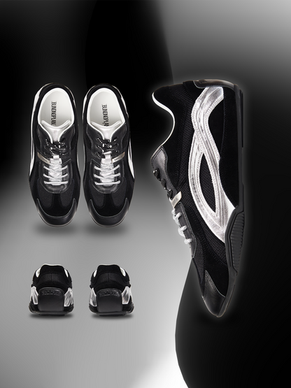 Contrast-Panel Low-Profile Racing Sneakers