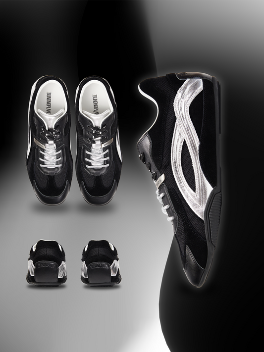 Contrast-Panel Low-Profile Racing Sneakers