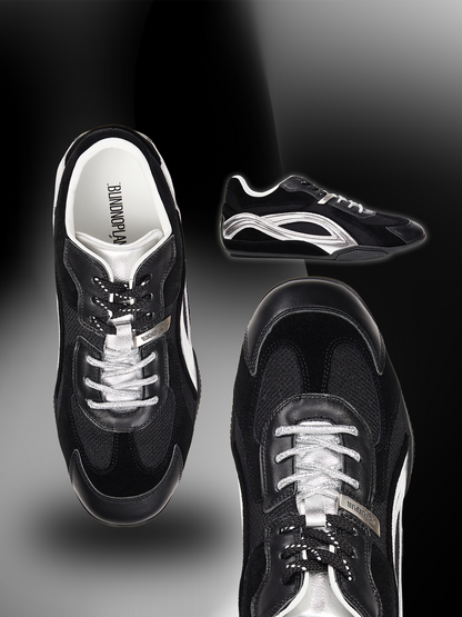 Contrast-Panel Low-Profile Racing Sneakers