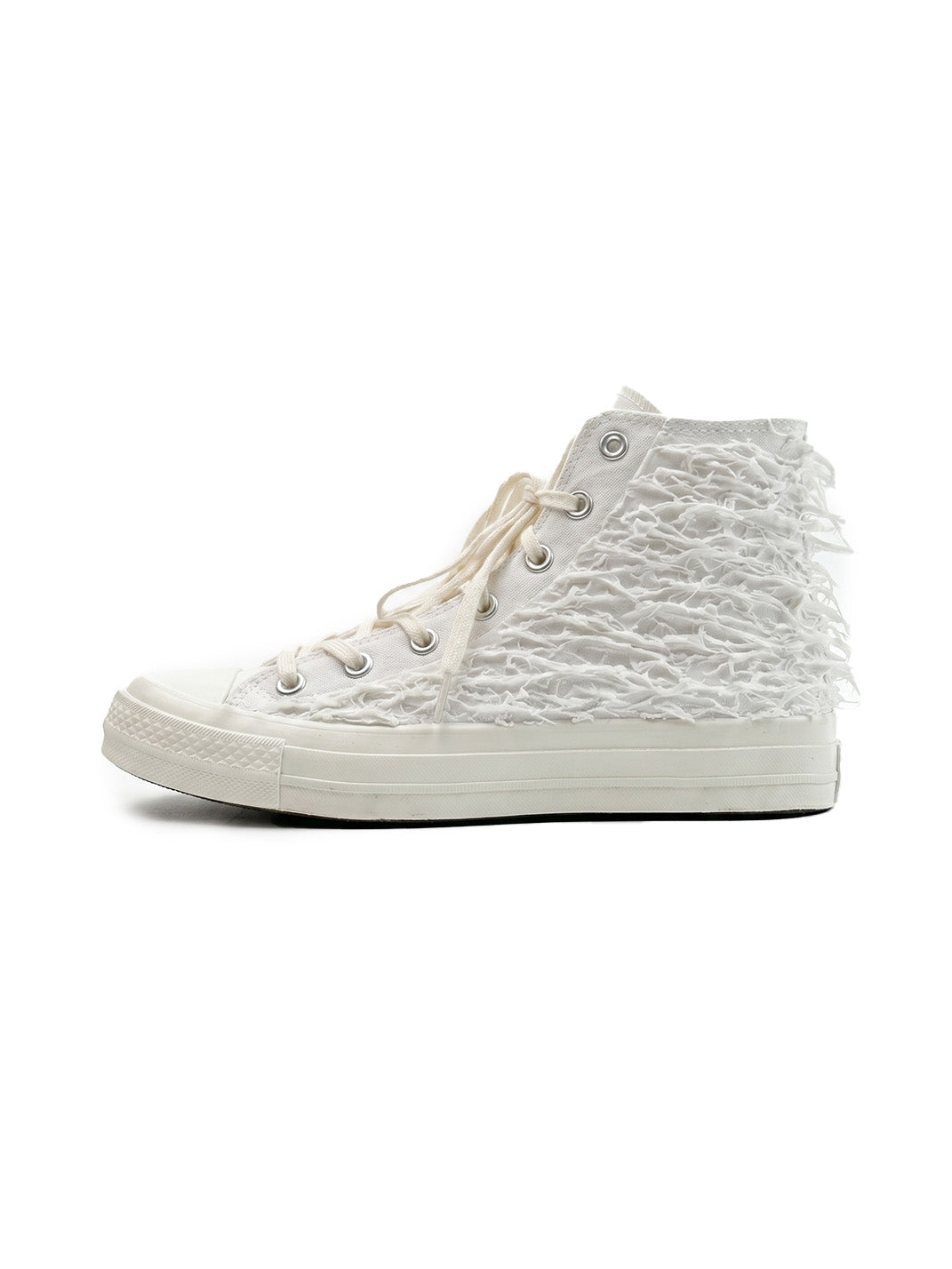Silicone-Relief Platform High-Top Sneakers