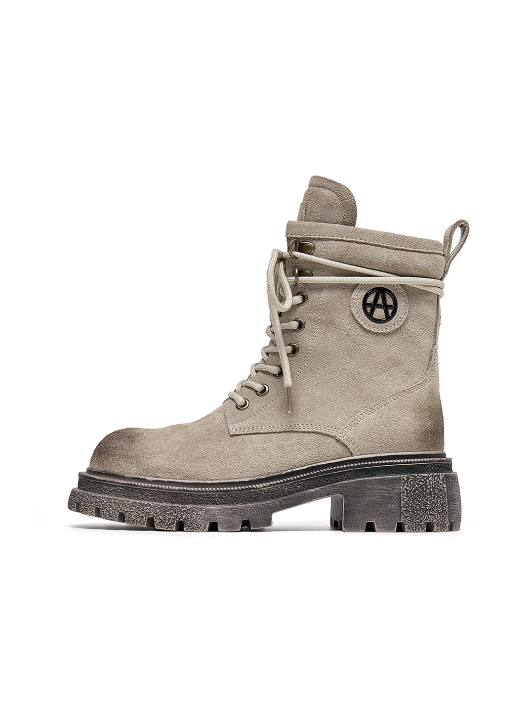 Brown Distressed Platform Combat Boots