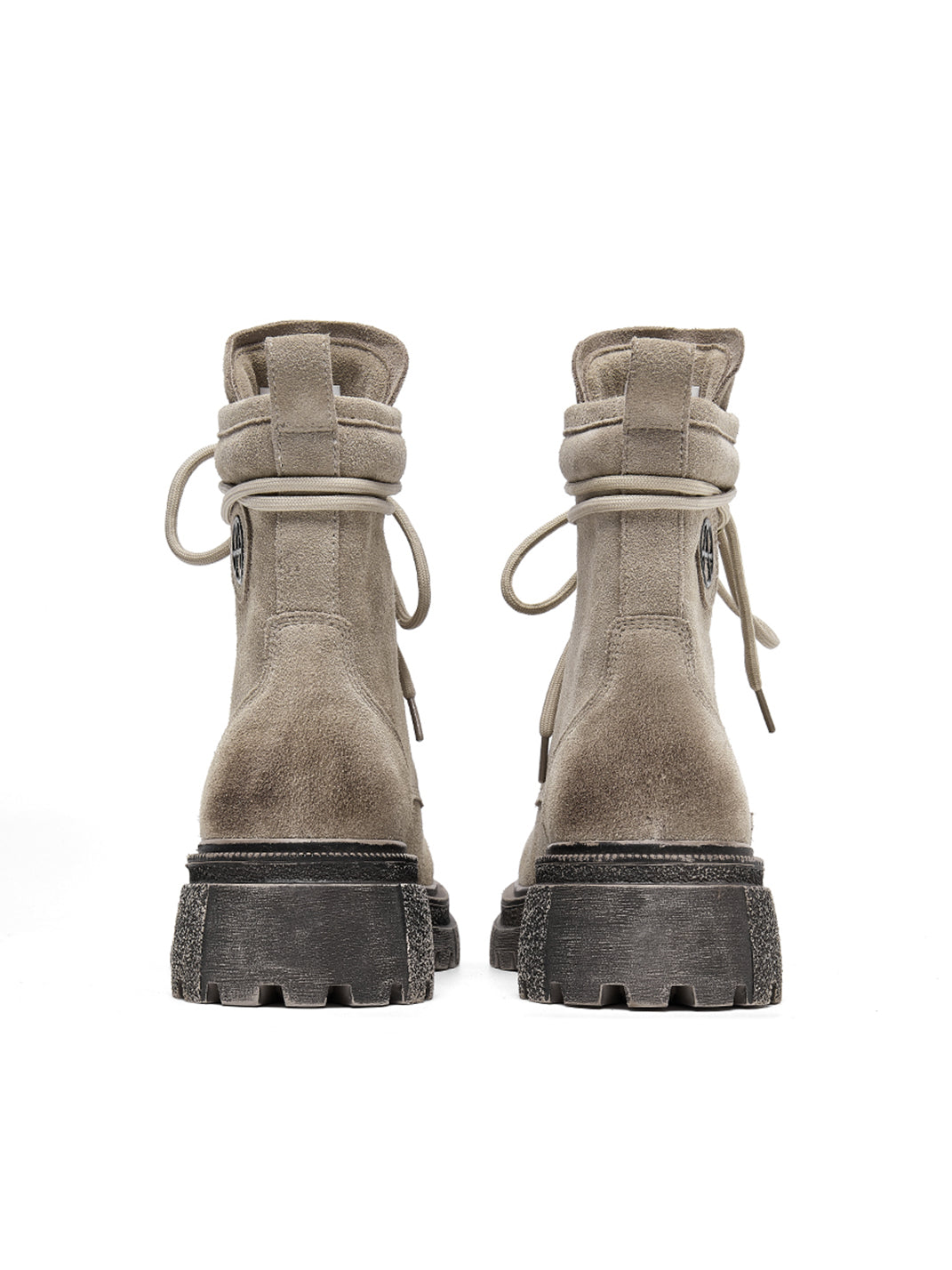 Brown Distressed Platform Combat Boots