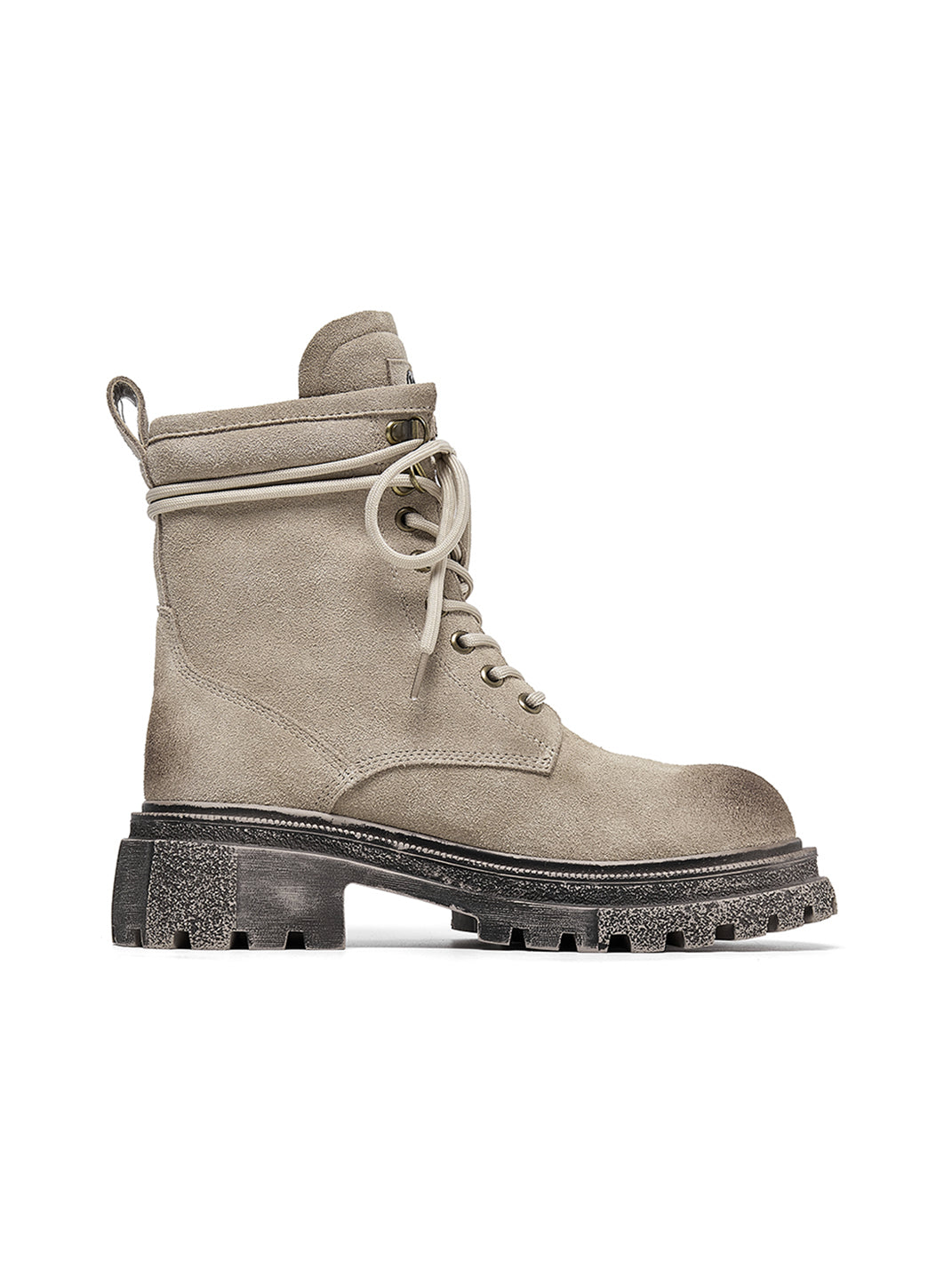 Brown Distressed Platform Combat Boots