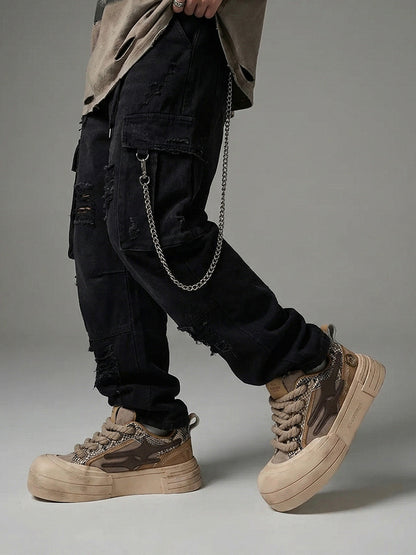 Brown Smile Panel Platform Sneakers