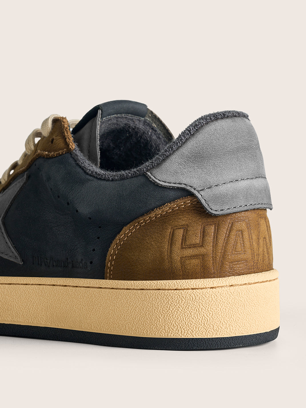 Brown Star Panel Retro Low-Top Sneakers