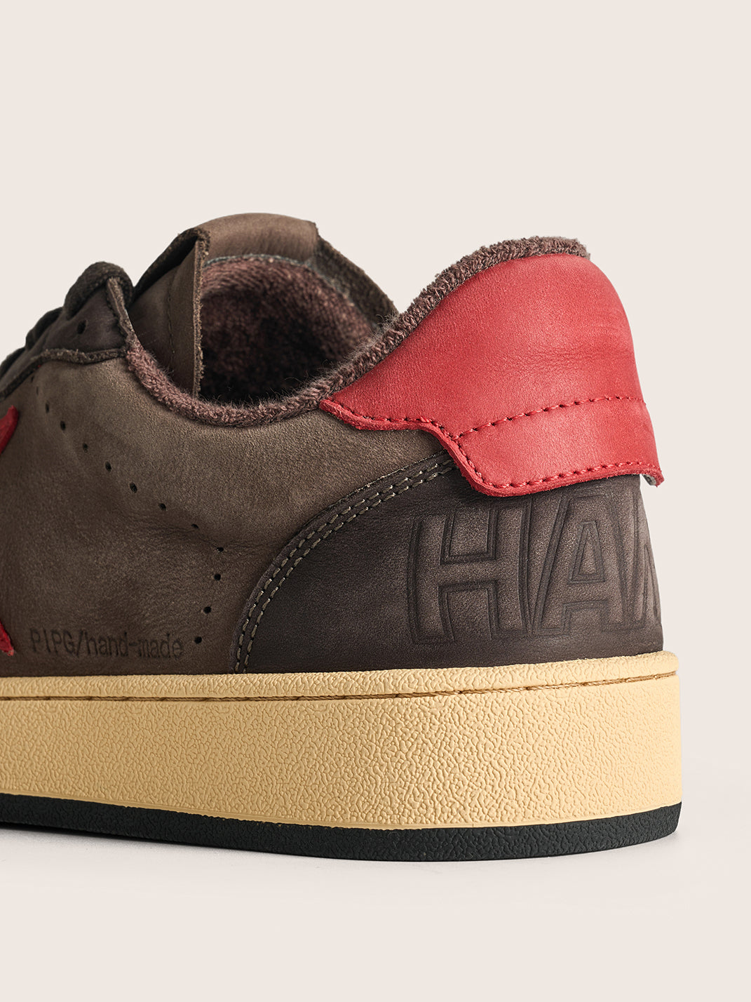 Brown Star Panel Retro Low-Top Sneakers