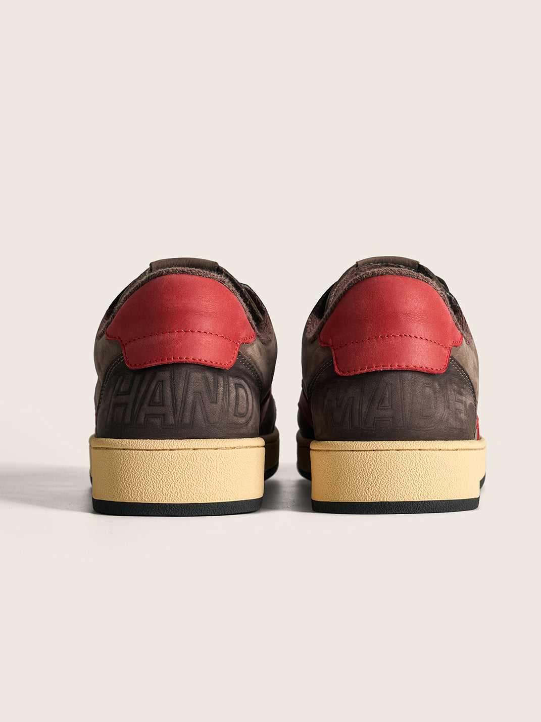Brown Star Panel Retro Low-Top Sneakers
