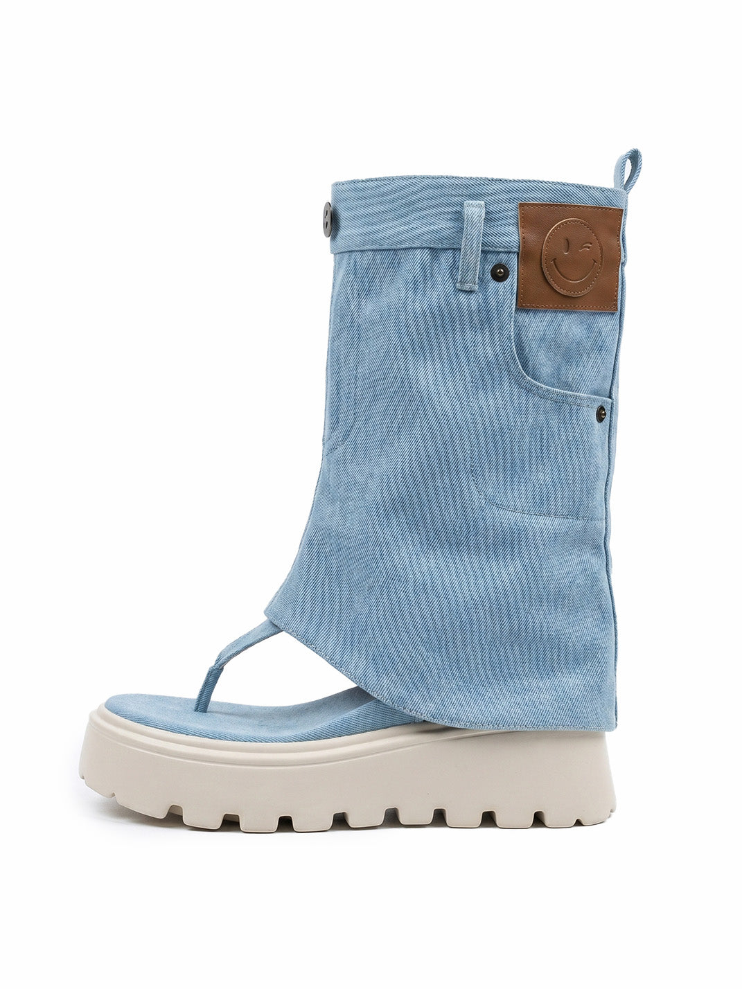 Thong Platform Knee-High Roman Sandal Boots