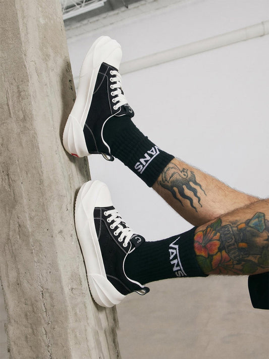 Black Geometric-Sole Platform Sneakers
