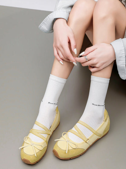 Sheer Mesh-Strap Mary Jane Ballet Flats