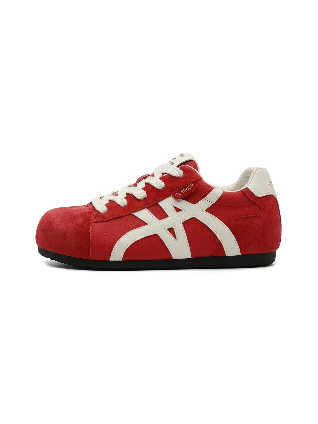Leopard-Panel Gum-Sole Retro Trainers