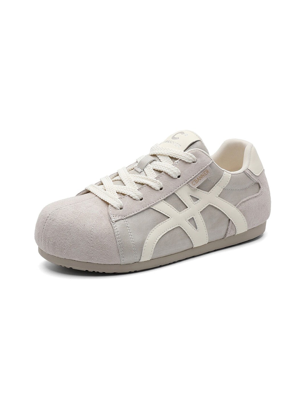 Leopard-Panel Gum-Sole Retro Trainers