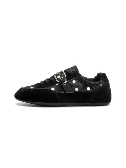 Polka-Dot Strap Low-Profile Ballet Sneakers