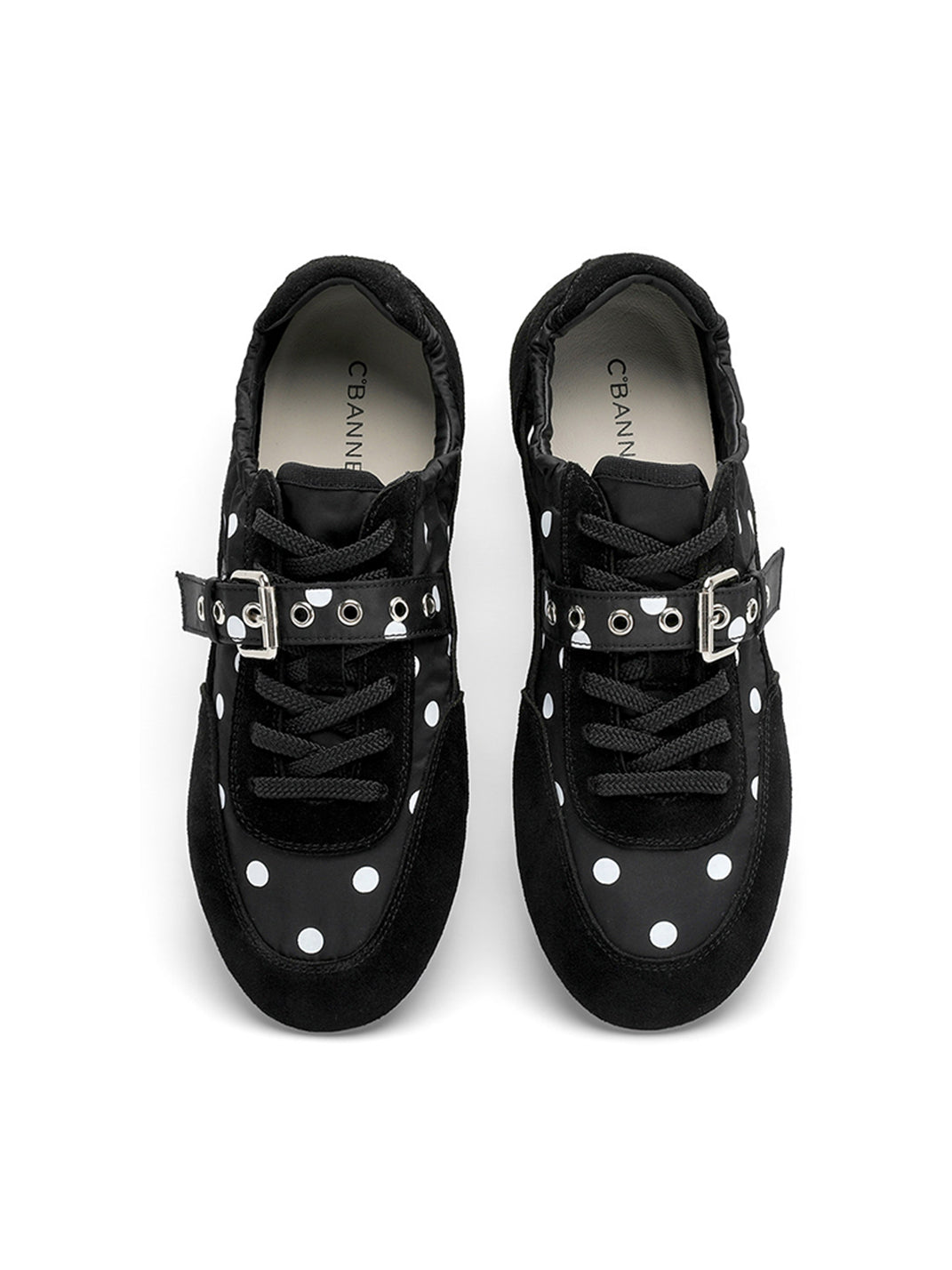Polka-Dot Strap Low-Profile Ballet Sneakers