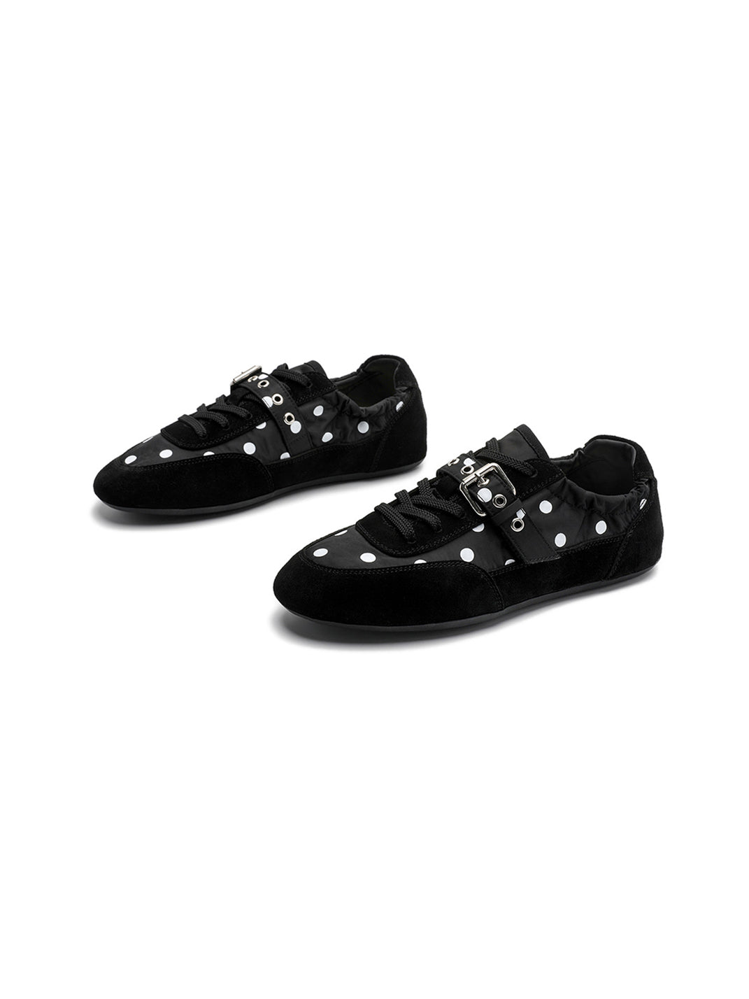 Polka-Dot Strap Low-Profile Ballet Sneakers