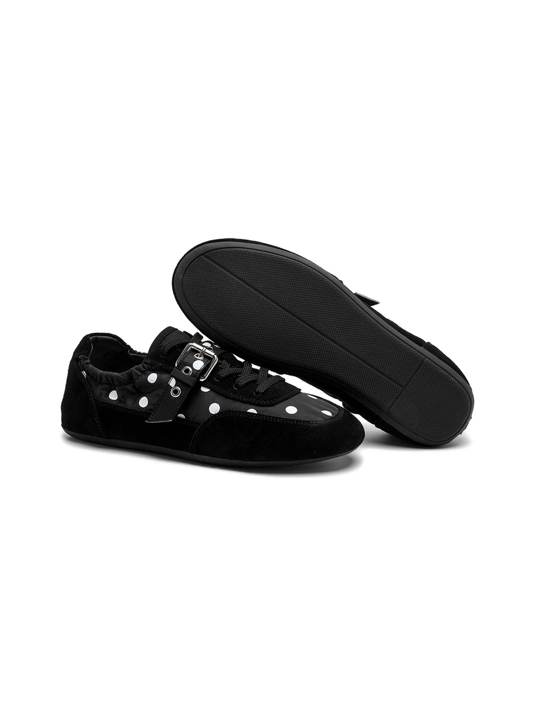 Polka-Dot Strap Low-Profile Ballet Sneakers
