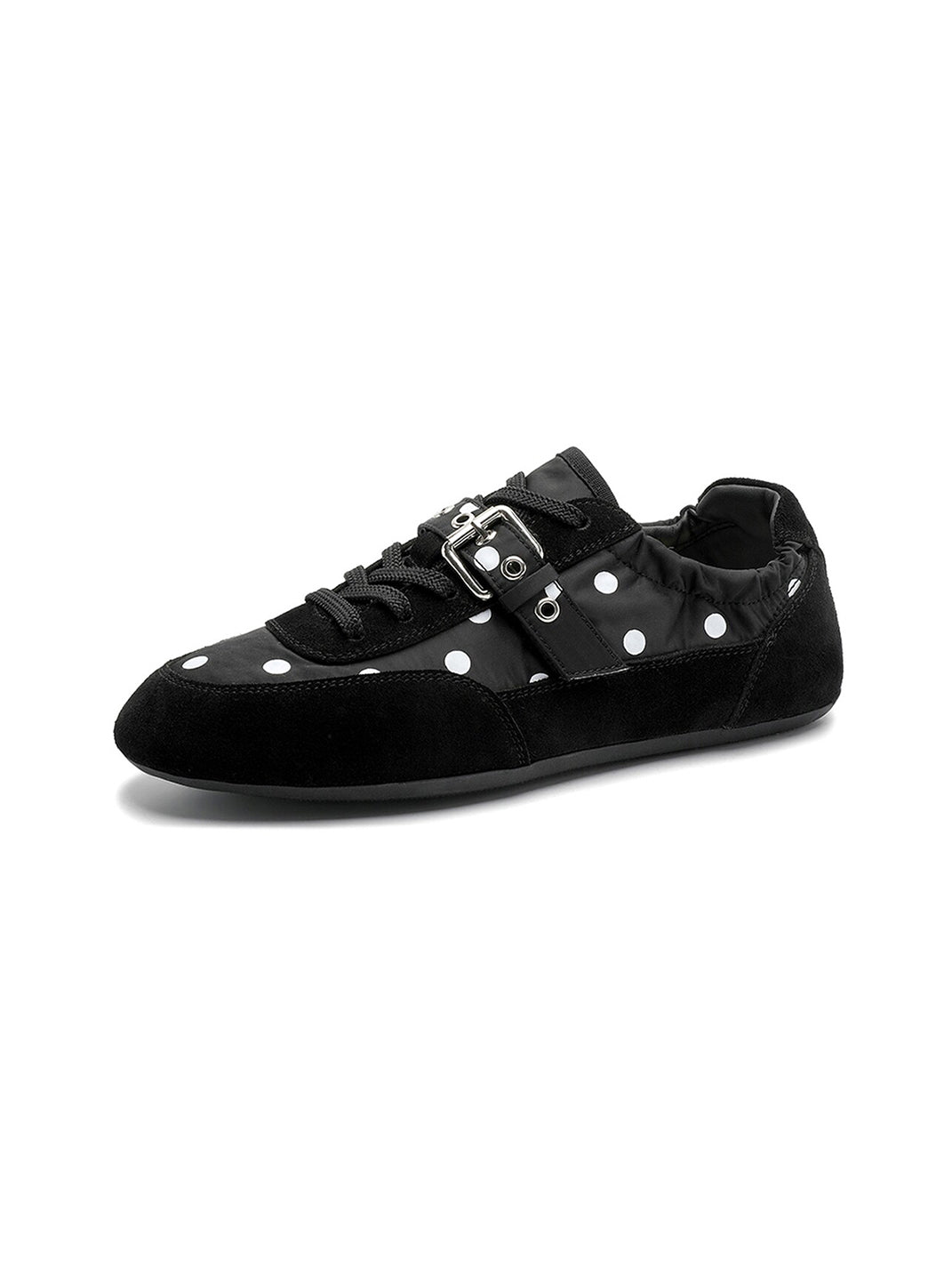 Polka-Dot Strap Low-Profile Ballet Sneakers