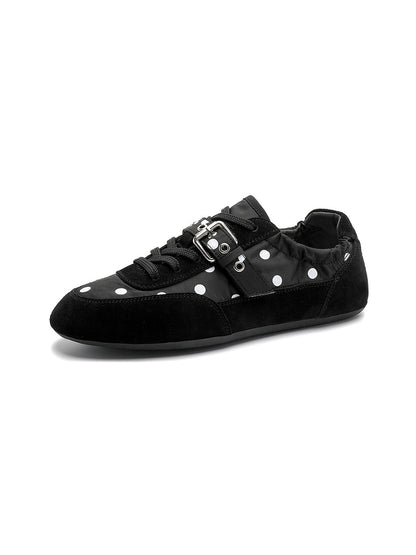 Polka-Dot Strap Low-Profile Ballet Sneakers