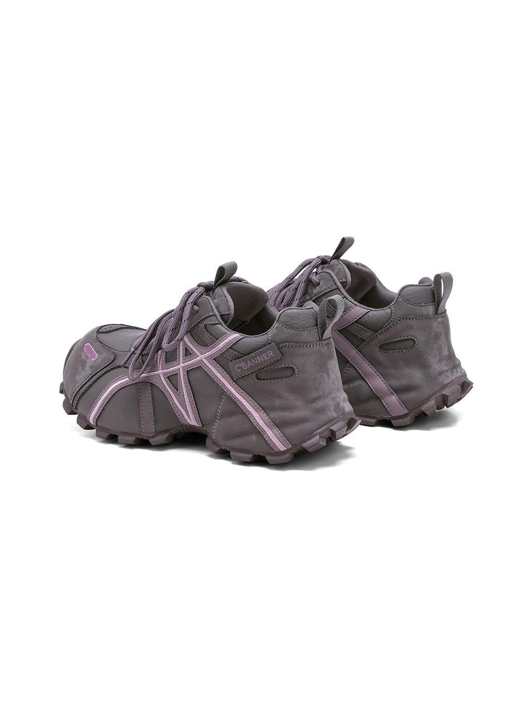 Purple Cross-Lace Technical Trail Sneakers
