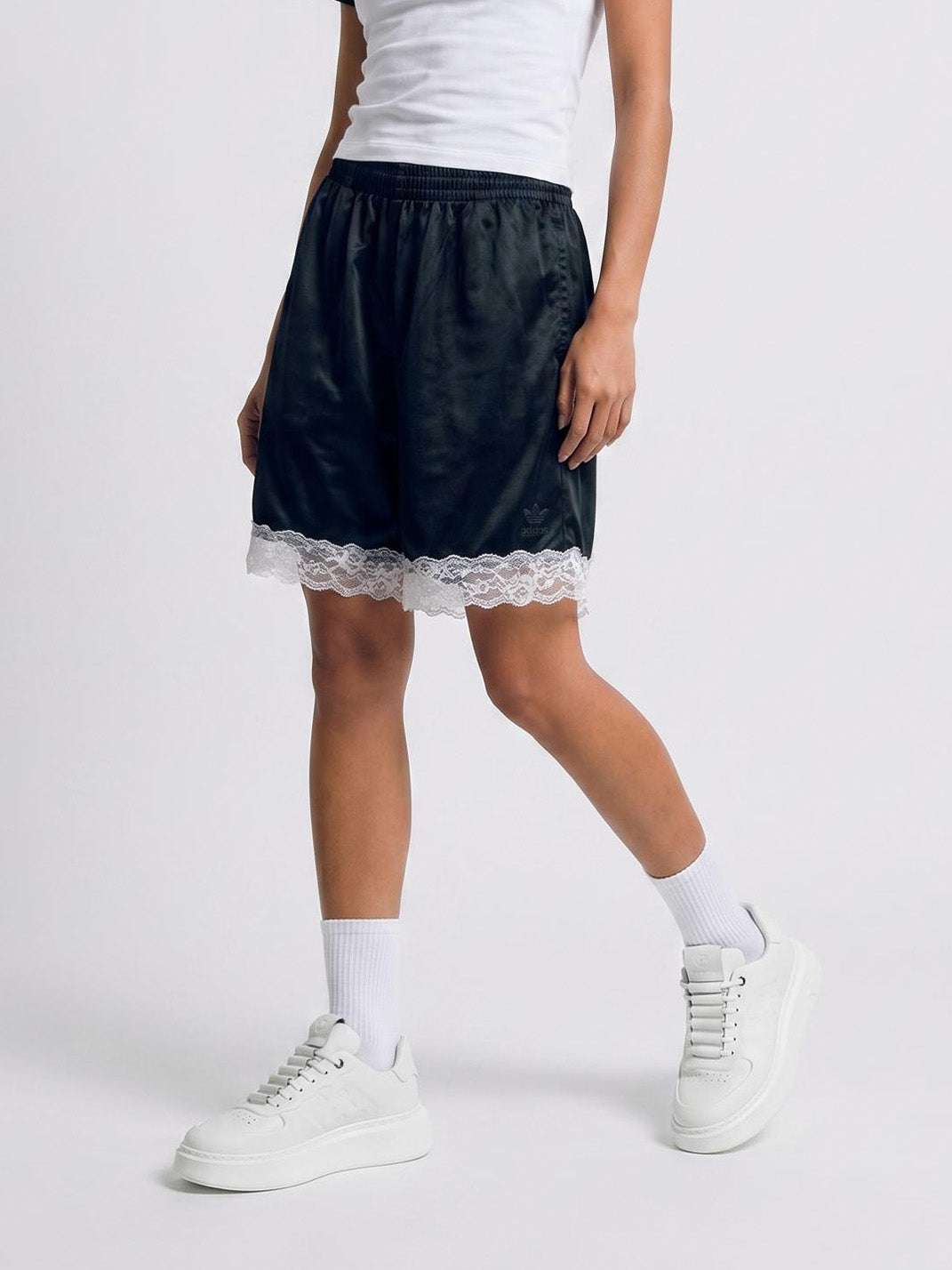 White Monogram-Texture Chunky Platform Sneakers