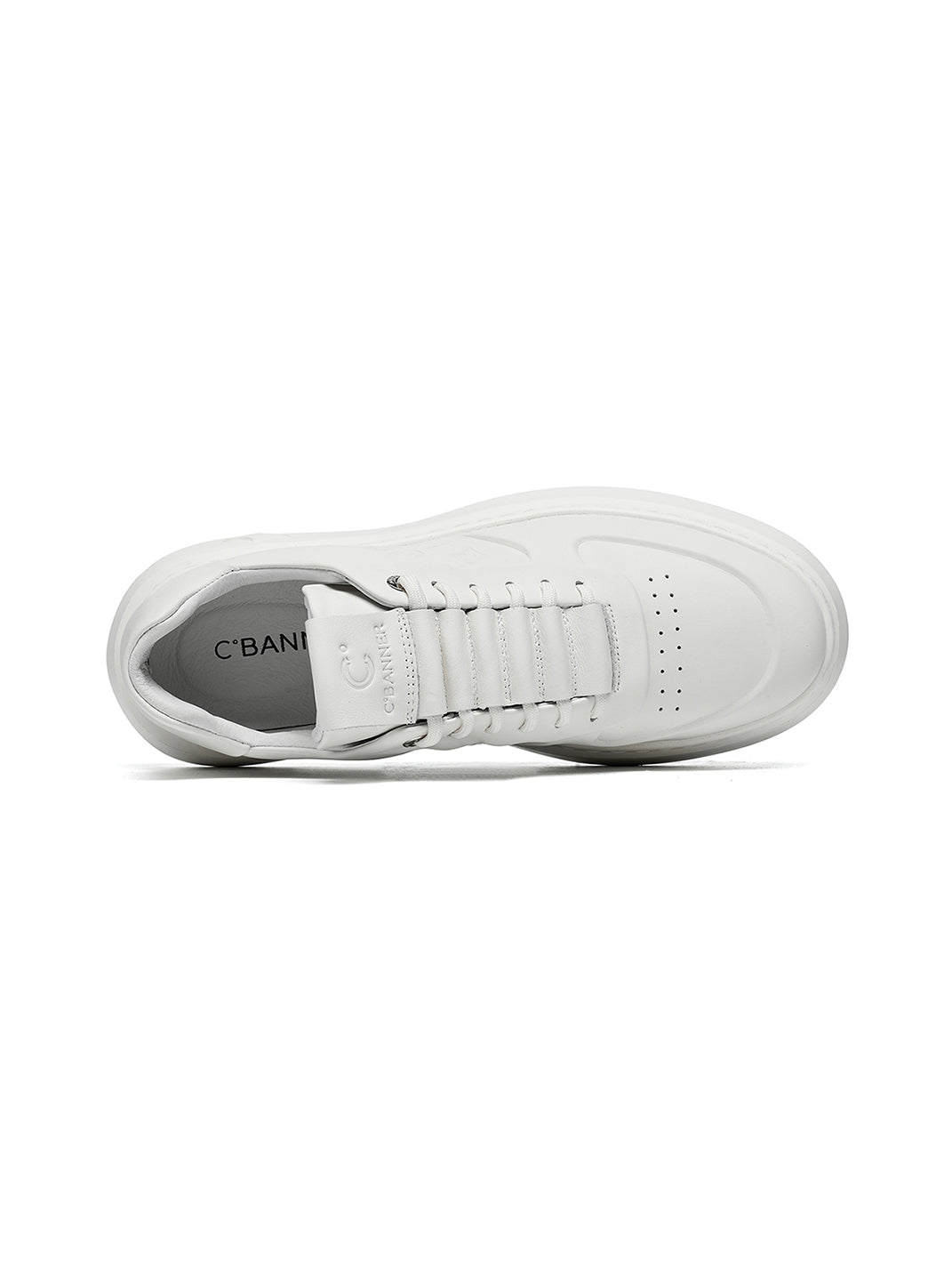 White Monogram-Texture Chunky Platform Sneakers
