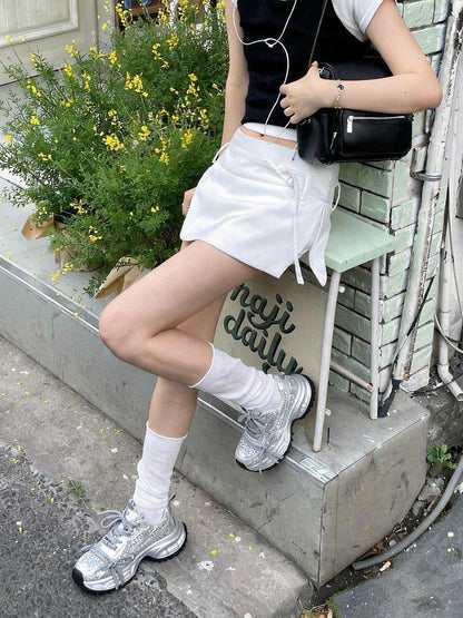 Rhinestone Silver Chunky Dad Sneakers