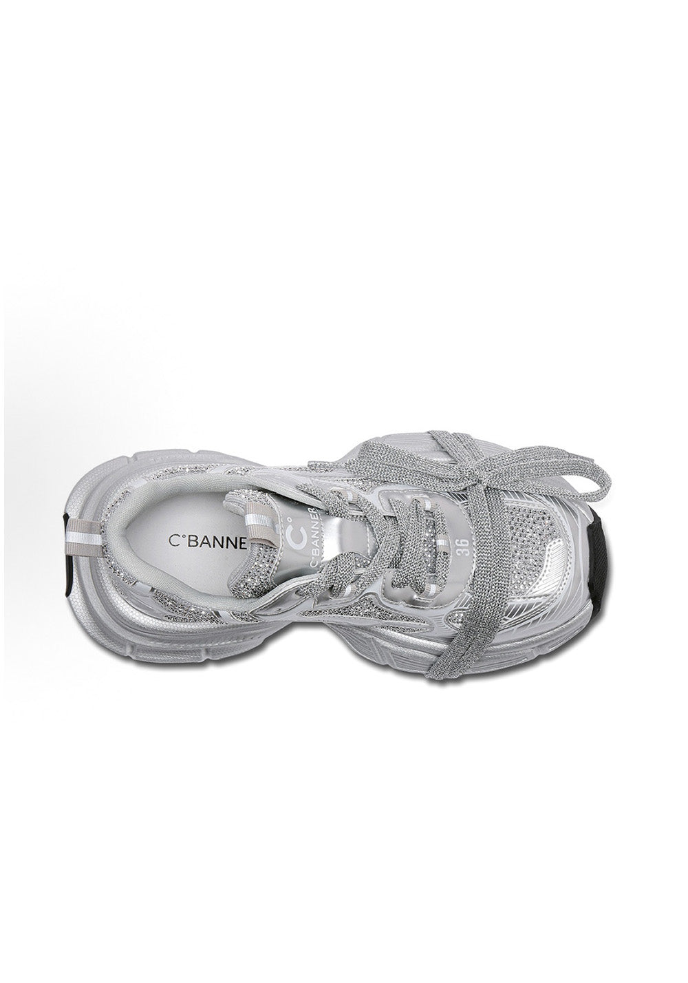 Rhinestone Silver Chunky Dad Sneakers