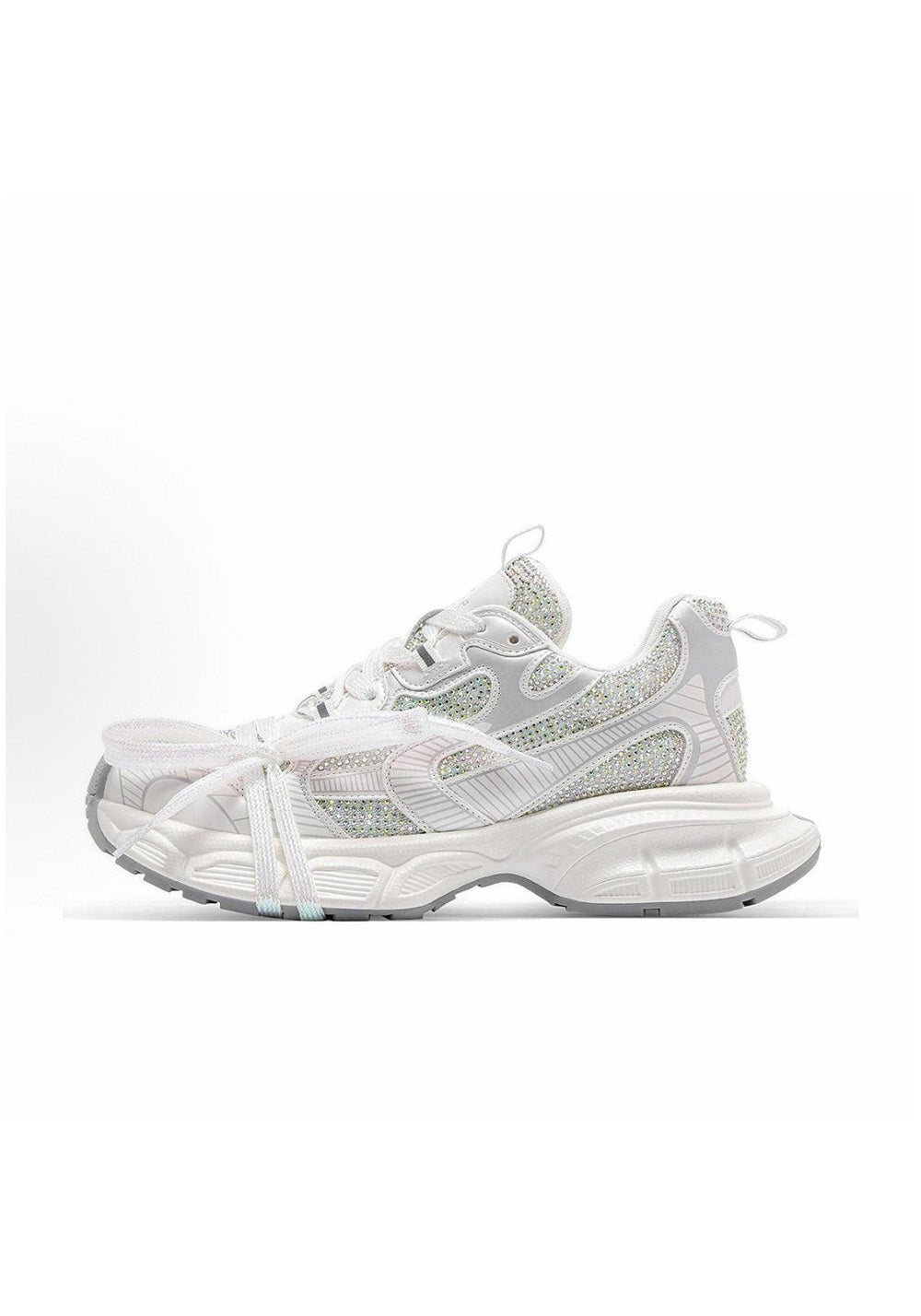 Rhinestone Silver Chunky Dad Sneakers