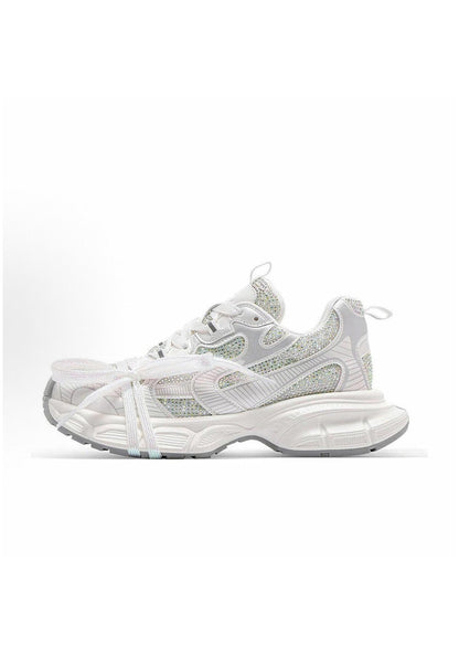 Rhinestone Silver Chunky Dad Sneakers