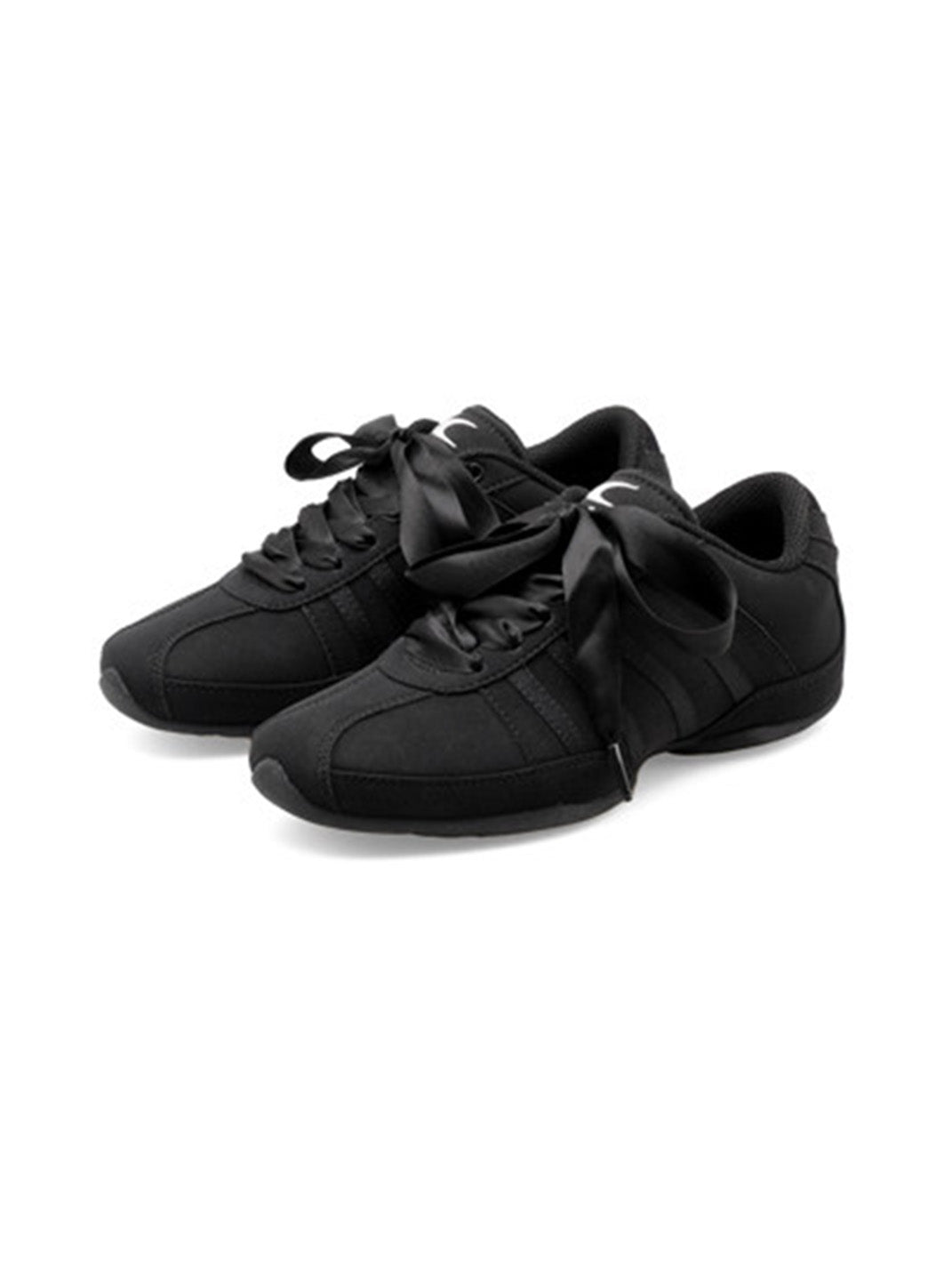 Black Ribbon-Lace Minimalist Sneakers
