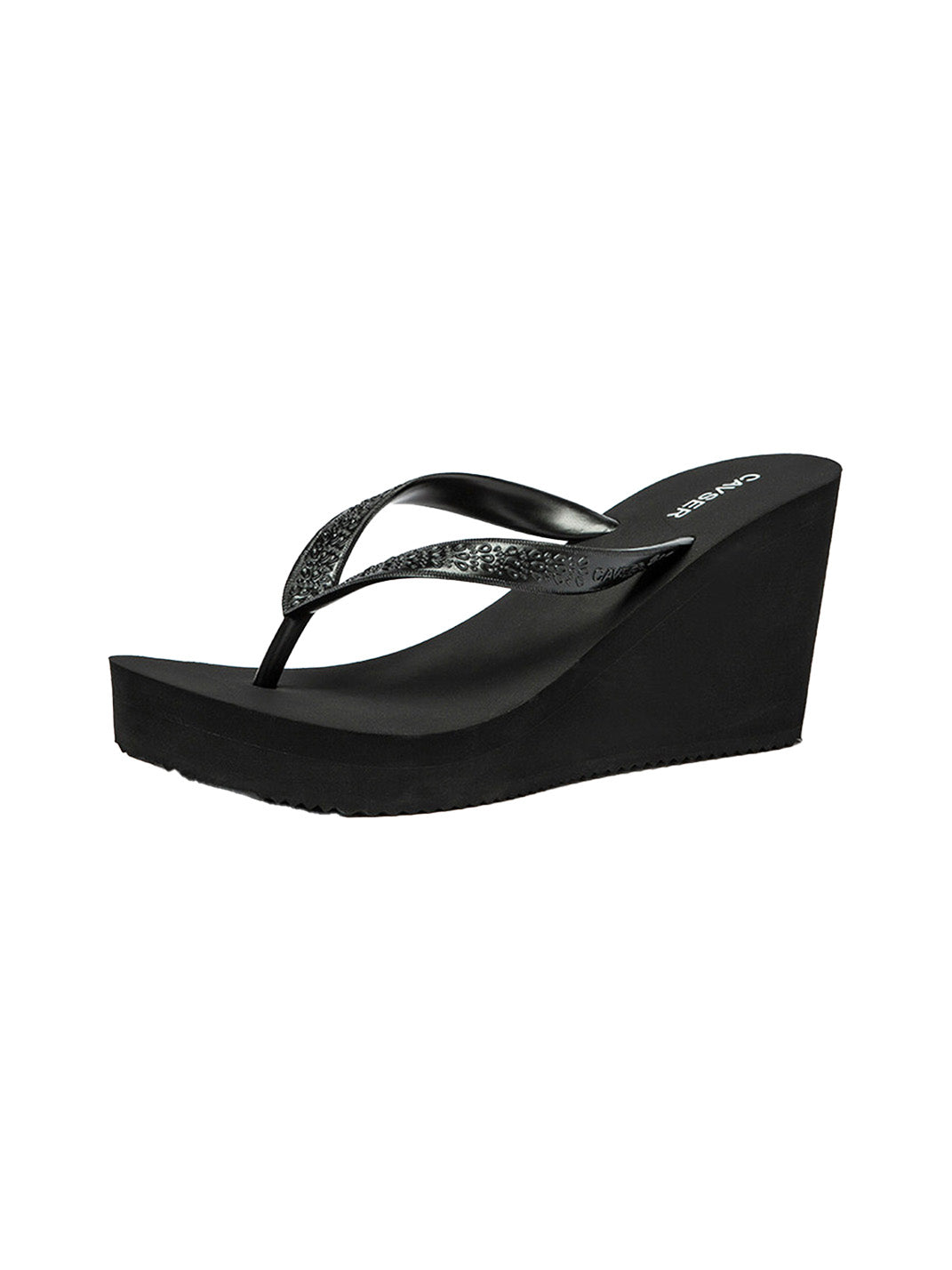 Sculpted High-Wedge Toe-Ring Flip-Flops