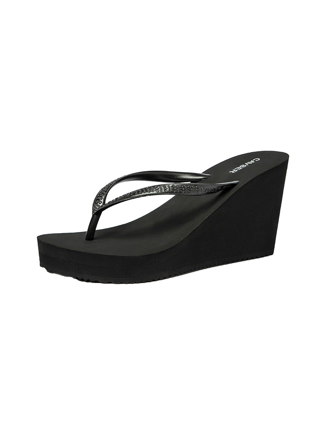Sculpted High-Wedge Toe-Ring Flip-Flops