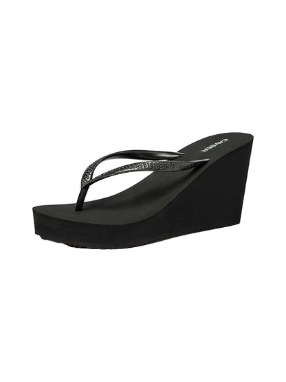 Sculpted High-Wedge Toe-Ring Flip-Flops