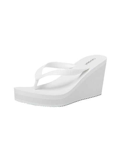 Sculpted High-Wedge Toe-Ring Flip-Flops