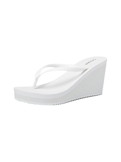 Sculpted High-Wedge Toe-Ring Flip-Flops