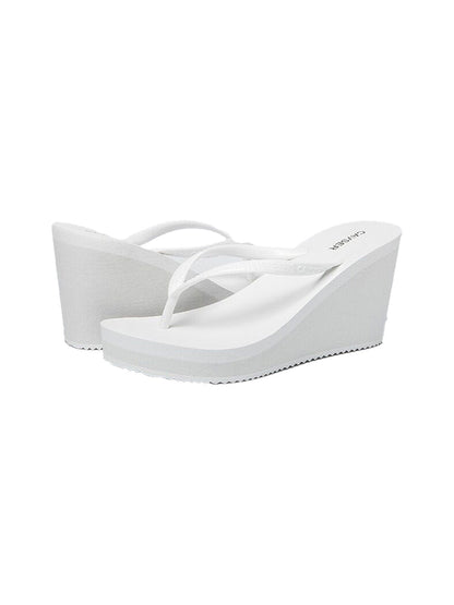 Sculpted High-Wedge Toe-Ring Flip-Flops