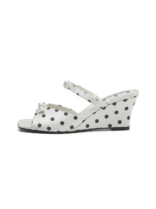 Polka-Dot Bow Platform Wedge Sandals
