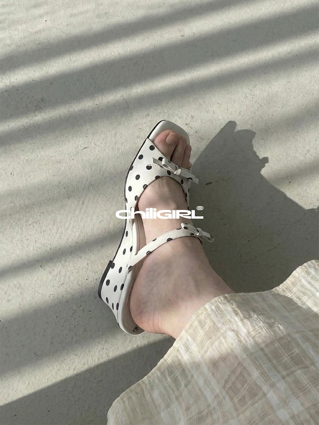 Polka-Dot Bow Platform Wedge Sandals