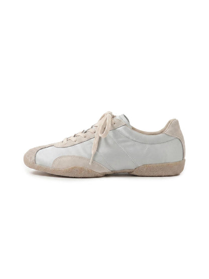 Light Beige Retro Lace-Up Trainers