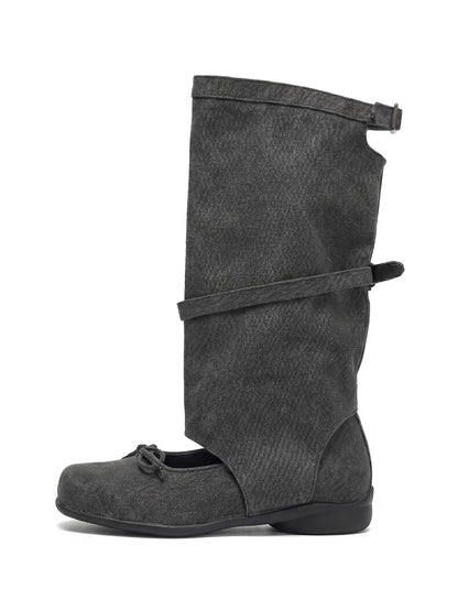 Mary Jane Tall Denim Sandal Boots