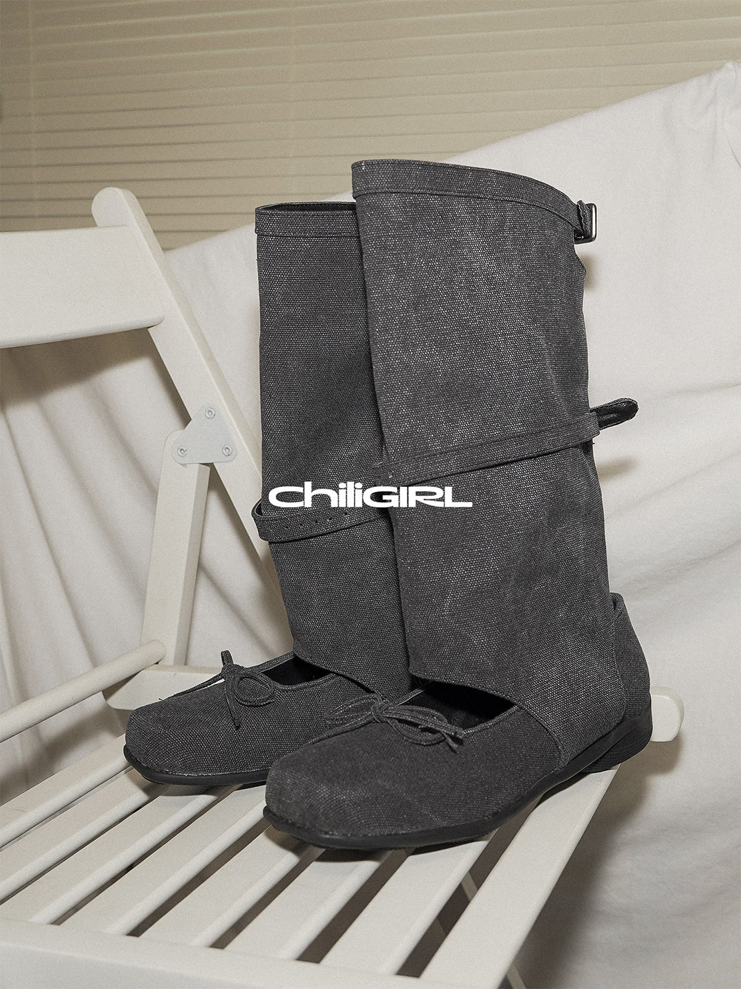 Mary Jane Tall Denim Sandal Boots