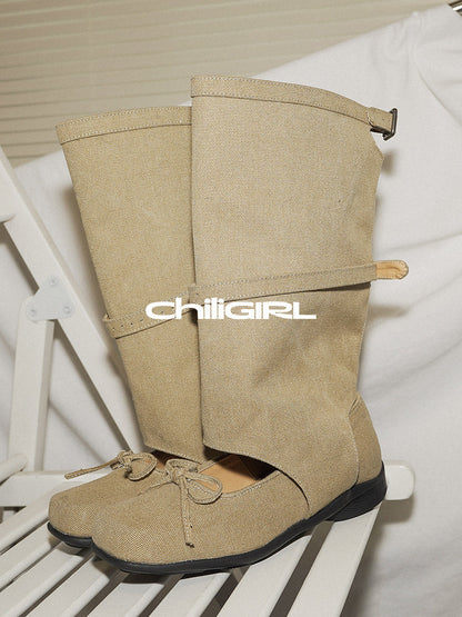 Mary Jane Tall Denim Sandal Boots
