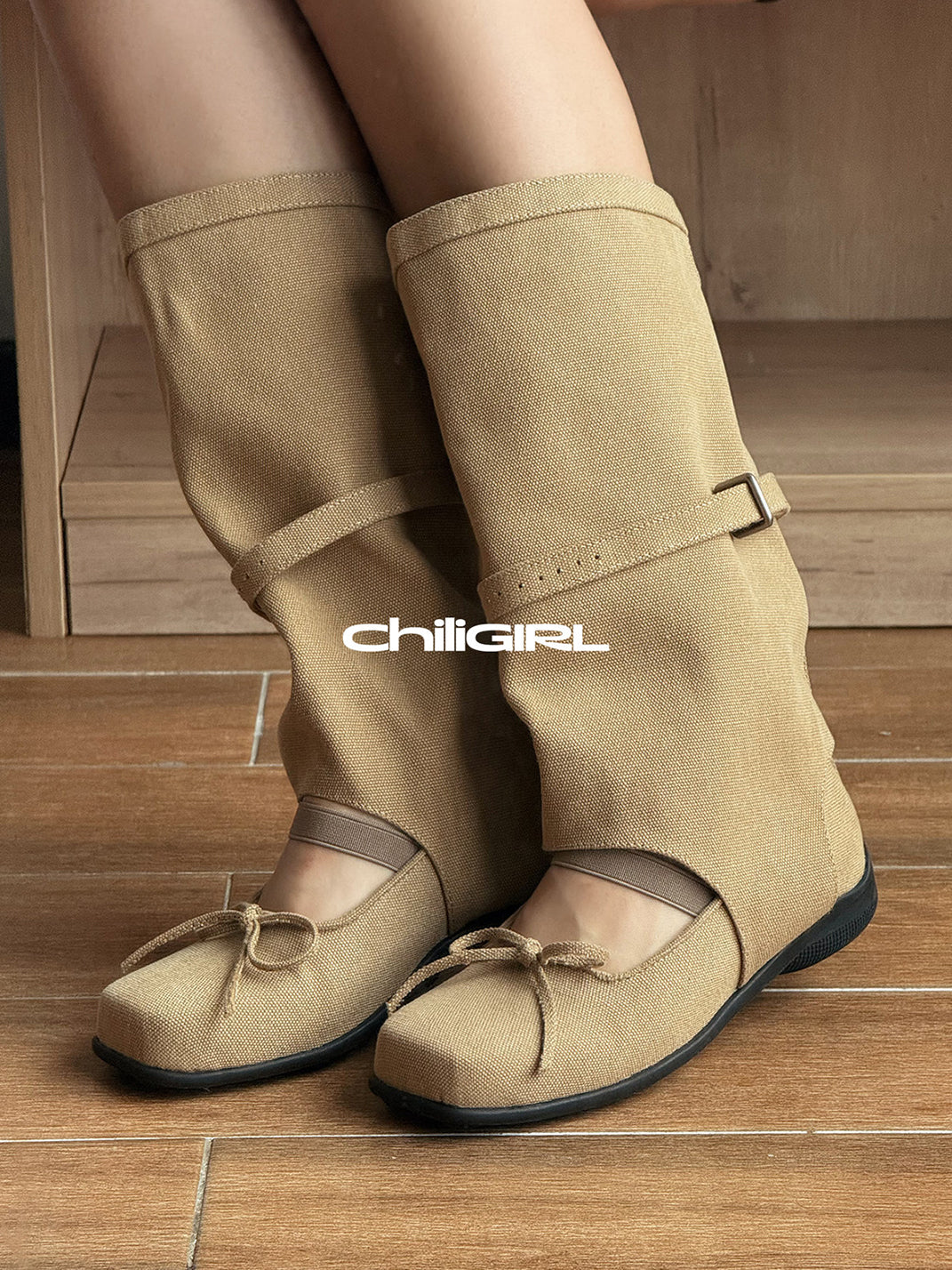 Mary Jane Tall Denim Sandal Boots